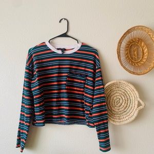 Skater Girl Cropped Striped Tee